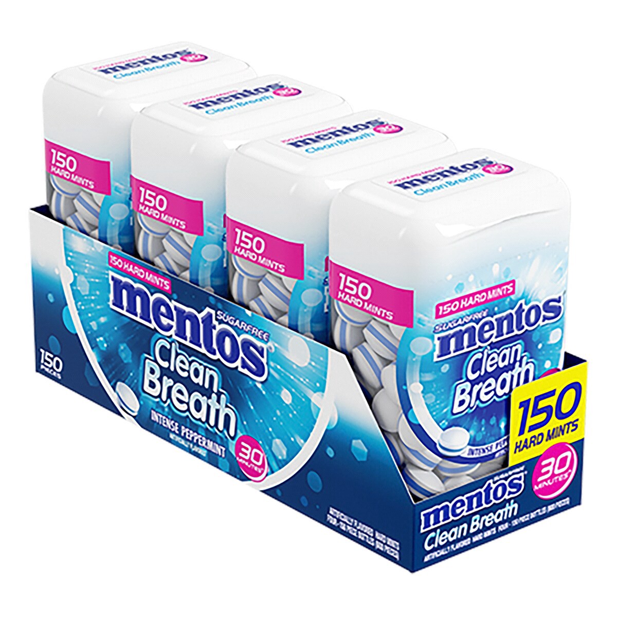 slide 3 of 3, Mentos Clean Breath Intense Peppermint Mints, 150 ct