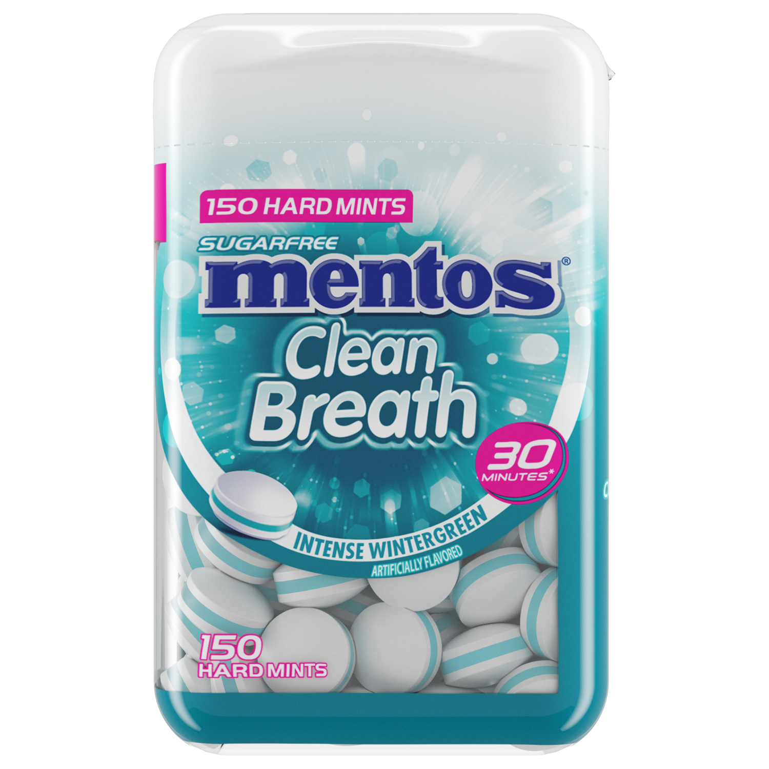 slide 1 of 1, Mentos Sugarfree Clean Breath Intense Wintergreen Hard Mints 150 ea, 150 ct