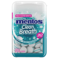 Mentos Sugarfree Clean Breath Intense Wintergreen Hard Mints 150 ea