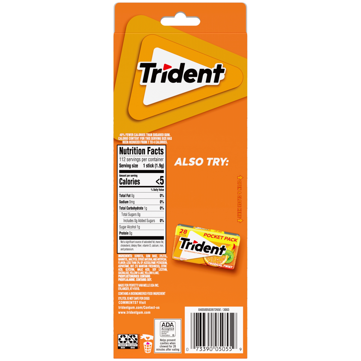slide 2 of 2, Trident 8Pk Tropical Twist 112Pc, 8 ct, 112 ct