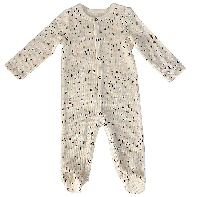 slide 1 of 1, Sterling Baby Newborn Floral Thermal Footie - Ivory, 1 ct