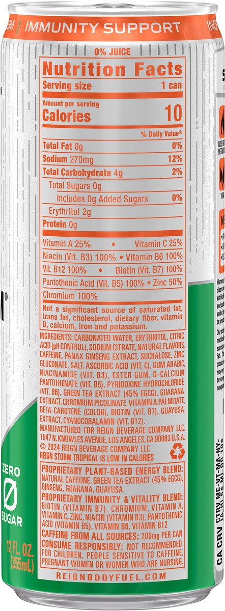 slide 3 of 9, Reign Storm Clean Energy Zero Sugar Tropical Energy Drink 12 fl oz, 12 fl oz