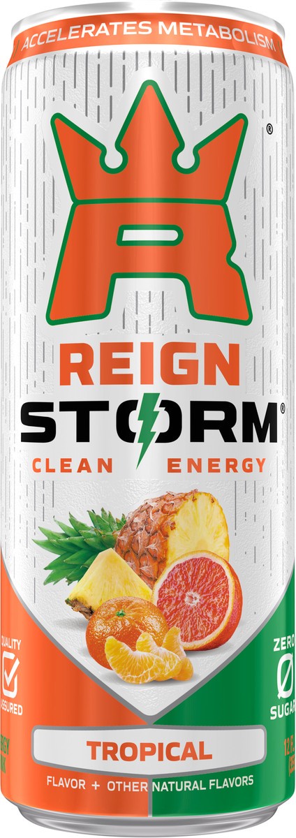 slide 4 of 9, Reign Storm Clean Energy Zero Sugar Tropical Energy Drink 12 fl oz, 12 fl oz