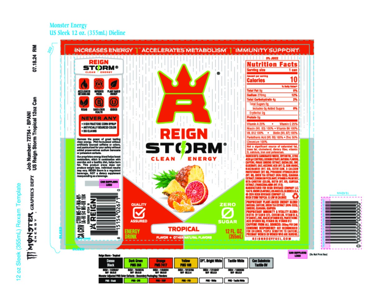 slide 9 of 9, Reign Storm Clean Energy Zero Sugar Tropical Energy Drink 12 fl oz, 12 fl oz
