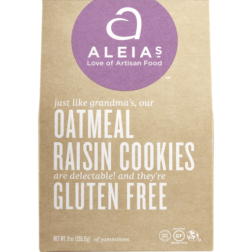 slide 1 of 8, Aleia's Gluten Free Cookies - Oatmeal Raisin, 9 oz
