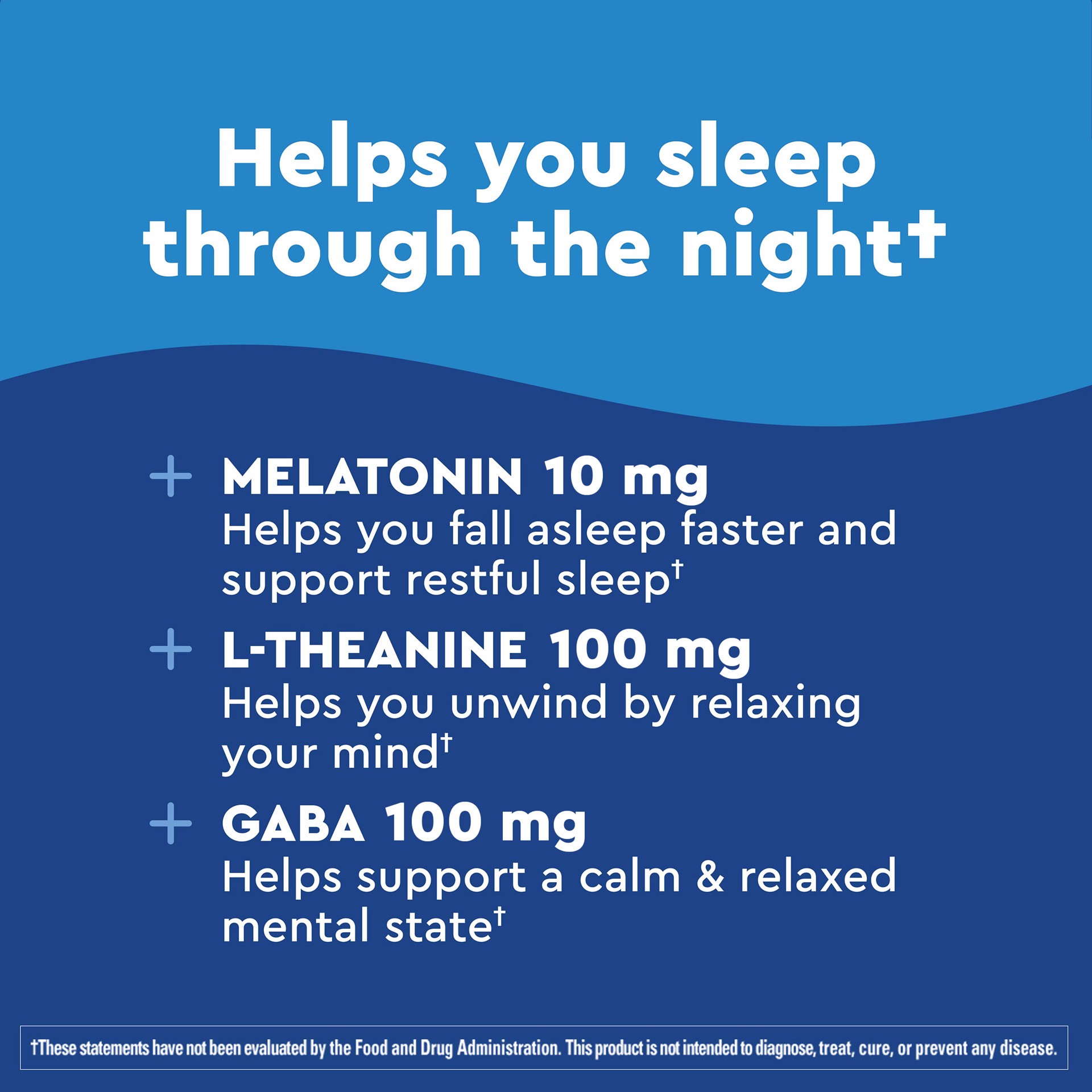 slide 6 of 6, Nature Made Wellblends Sleep Longer, Melatonin 10mg, L theanine 100 mg, and GABA 100mg, Sleep Supplement, 35 Tri-Layer Tablets, 35 ct