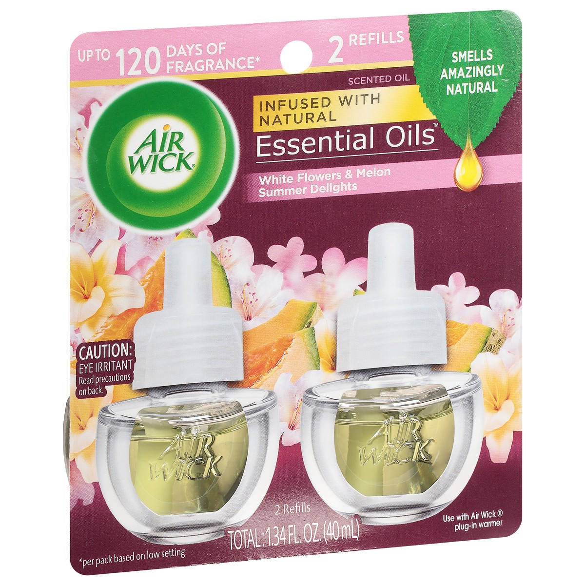 slide 2 of 9, Air Wick Life Scents Scented Oil Plug in Air Freshener Refills, Summer Delights With White Flowers, Melon & Vanilla Scent, 2 ct; 0.67 fl oz