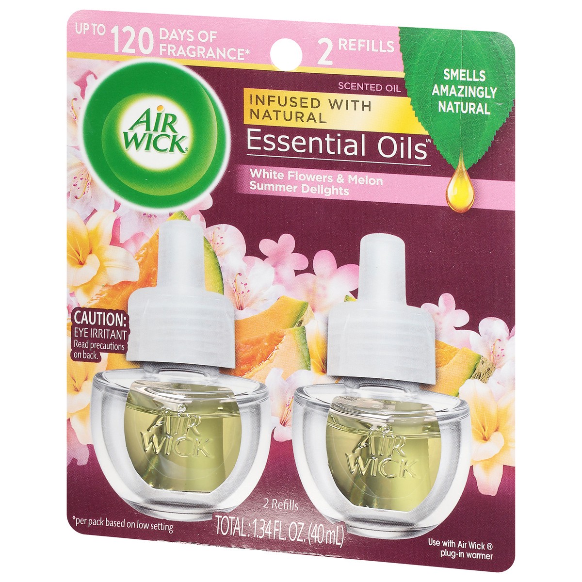slide 3 of 9, Air Wick Life Scents Scented Oil Plug in Air Freshener Refills, Summer Delights With White Flowers, Melon & Vanilla Scent, 2 ct; 0.67 fl oz