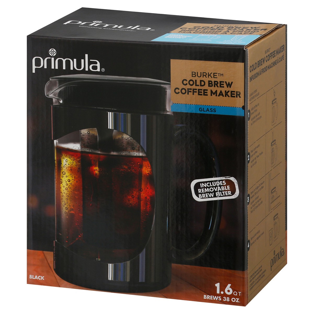 slide 3 of 9, Primula Burke 1.6 Quarts Glass Black Cold Brew Coffee Maker 1 ea, 1 ct