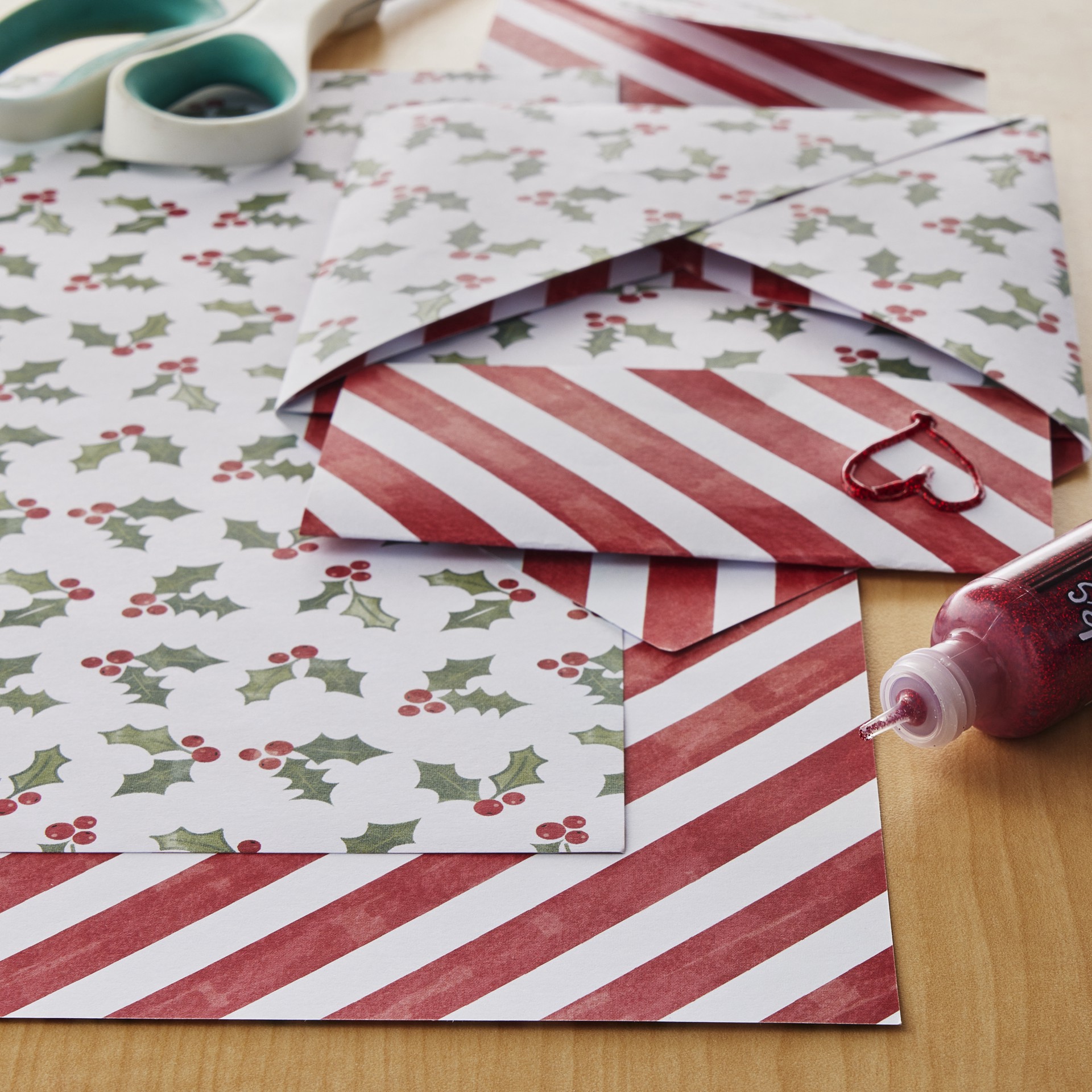 slide 2 of 4, Christmas Holly Paper By Recollections, 12" X 12", 12 in x 12 in