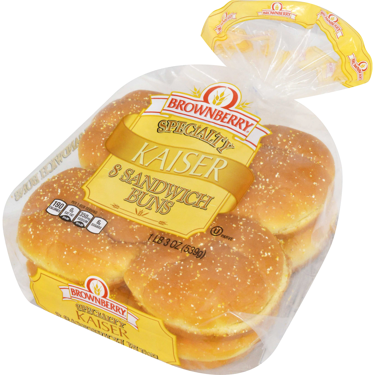 slide 2 of 2, Brownberry Kaiser Hamburger Buns, 8 ct; 19 oz