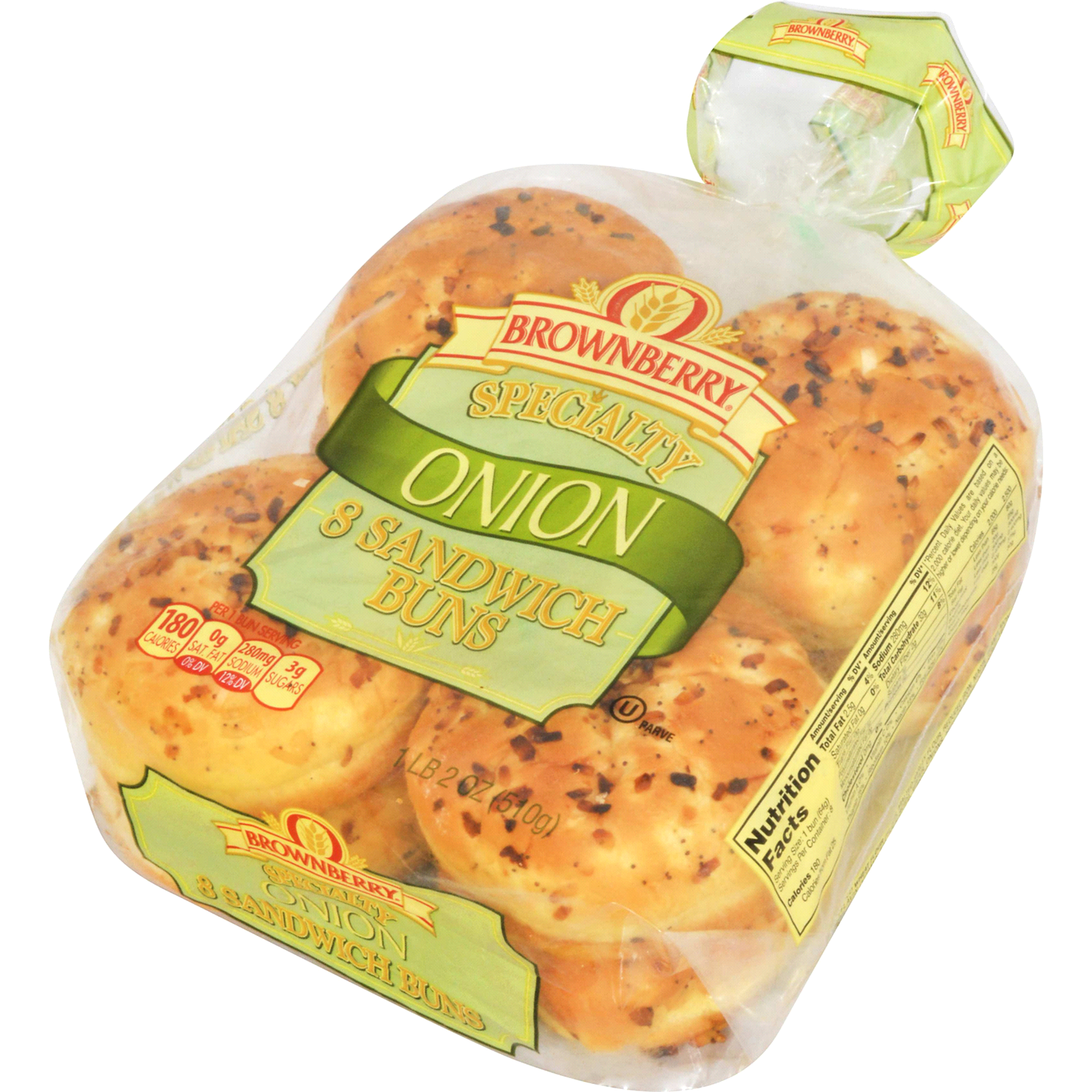 slide 2 of 2, Brownberry Specialty Onion Sandwich Buns, 8 ct; 18 oz