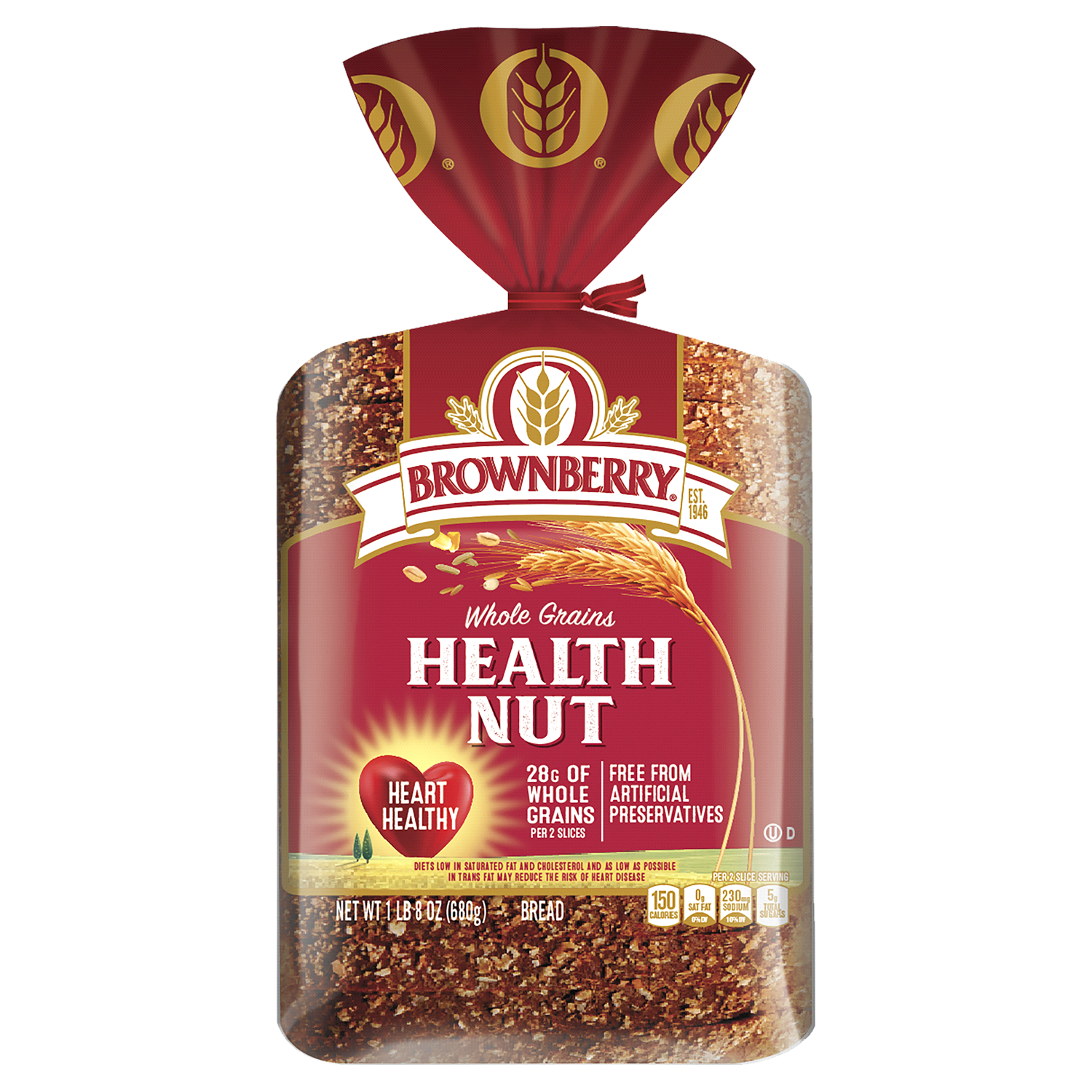 slide 1 of 1, BROWNBERRY Whole Grains Health Nut Bread, 24.0 oz