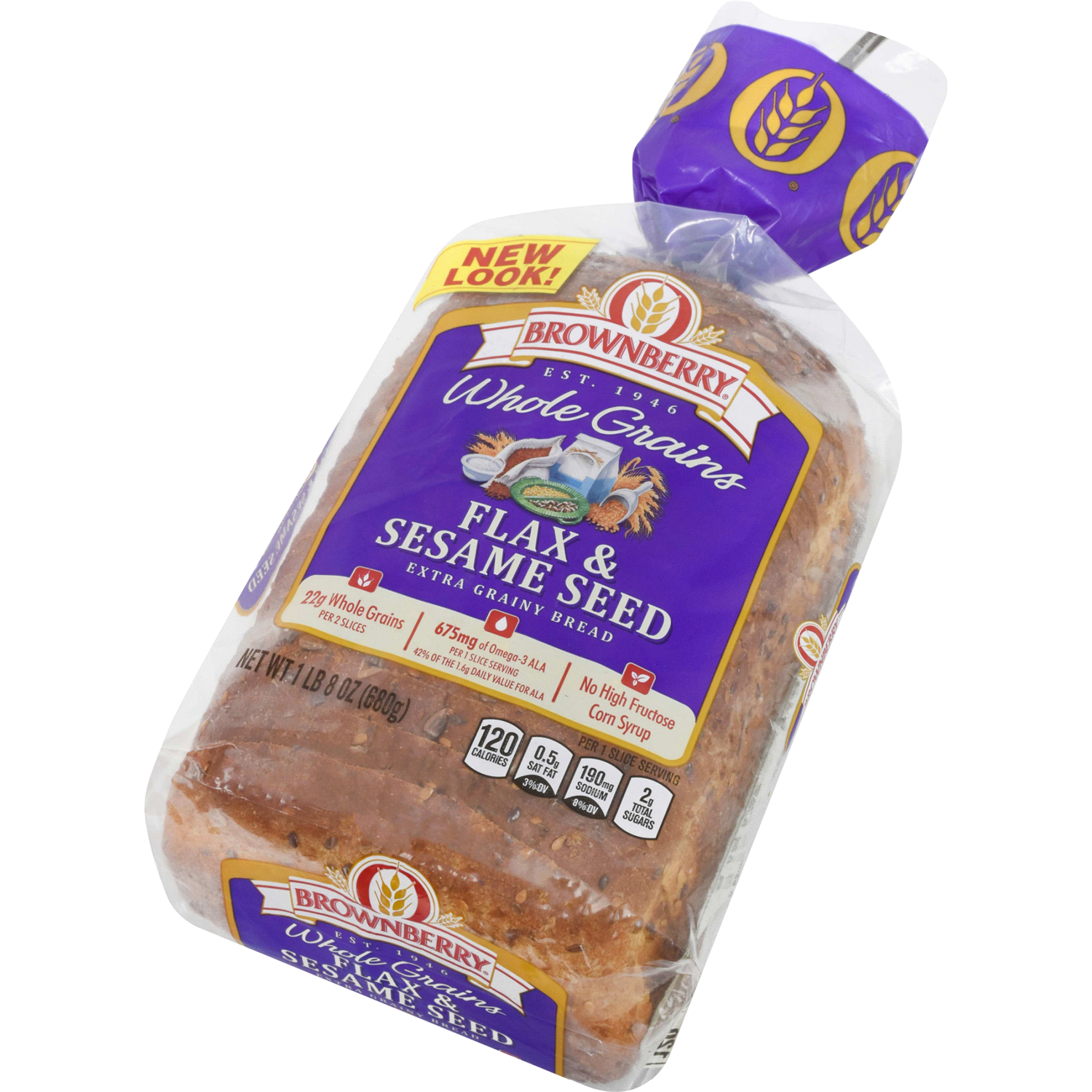 slide 2 of 2, Brownberry Extra Grainy Flax & Sesame Seed Bread, 24 oz