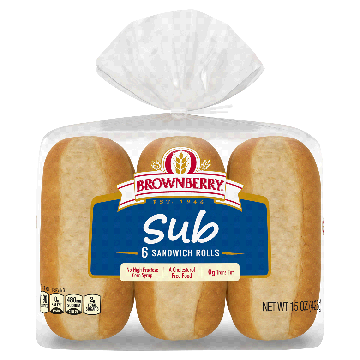 slide 3 of 4, Brownberry Sub Sandwich Rolls 6 ea, 6 ct