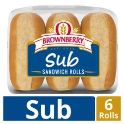 Brownberry Sub Sandwich Rolls 6 ea