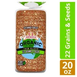 Arnold Organic Thin Sliced 22 Grains Bread, 20 oz