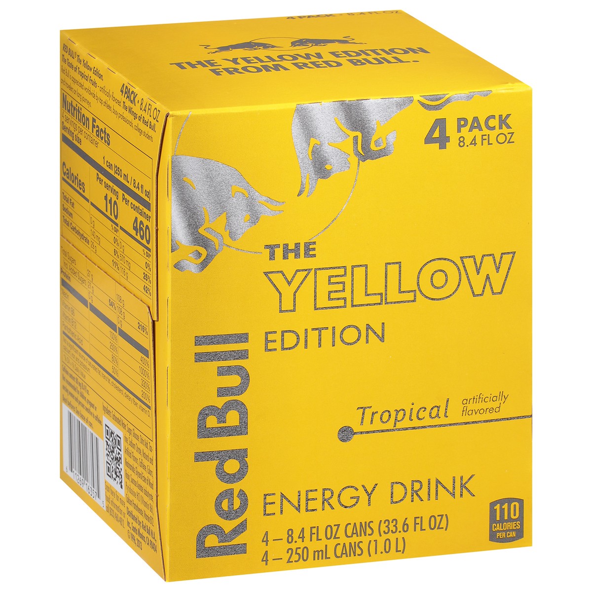 slide 3 of 9, Red Bull The Yellow Edition Tropical Energy Drink 4 - 8.4 fl oz Cans, 33.6 fl oz