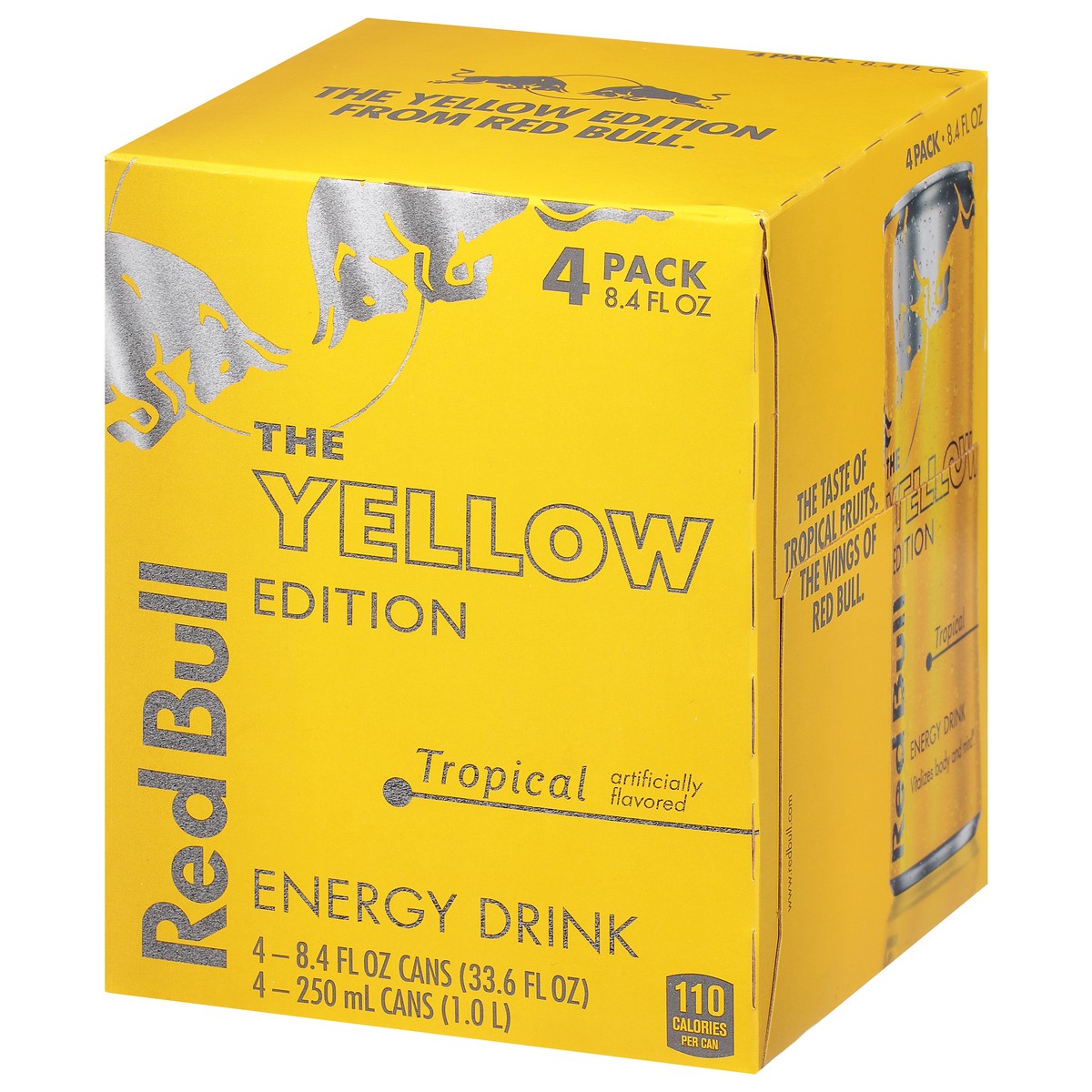slide 7 of 9, Red Bull The Yellow Edition Tropical Energy Drink 4 - 8.4 fl oz Cans, 33.6 fl oz
