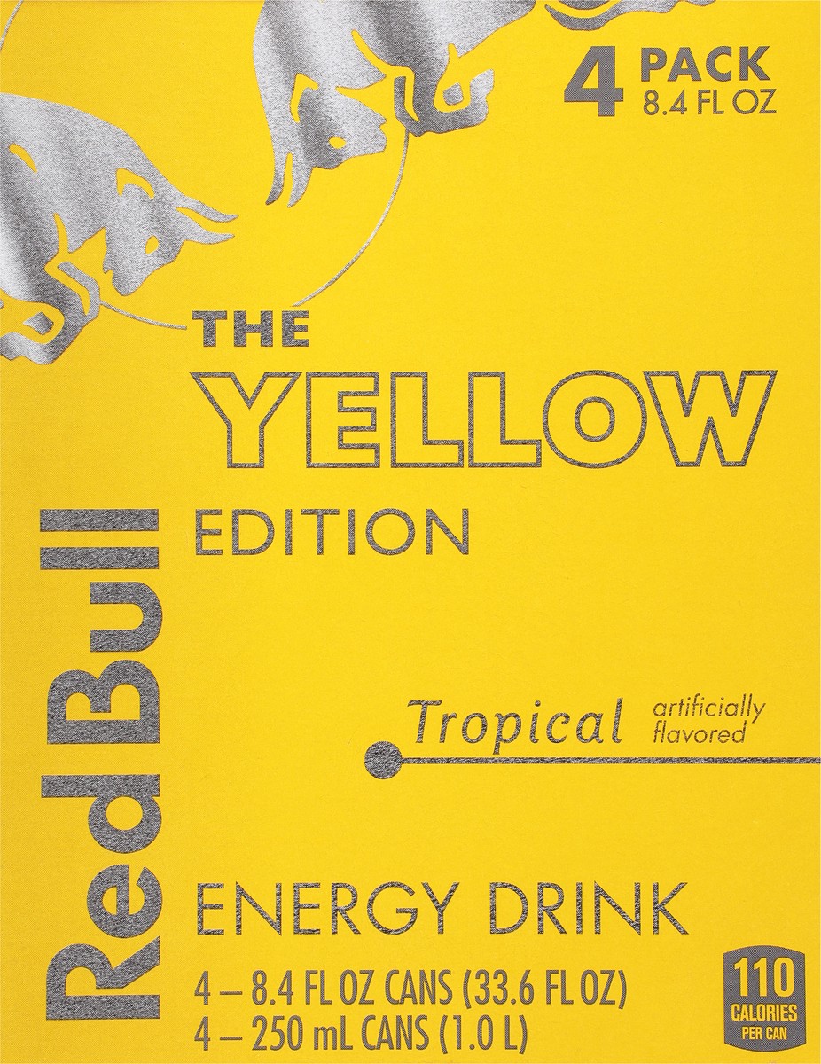 slide 8 of 9, Red Bull The Yellow Edition Tropical Energy Drink 4 - 8.4 fl oz Cans, 33.6 fl oz