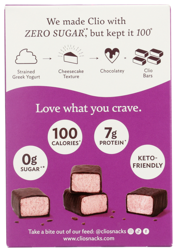 slide 2 of 7, Clio Yogurt Bars, Greek, Zero Sugar, Mixed Berry, 4 Pack, 5.93 oz