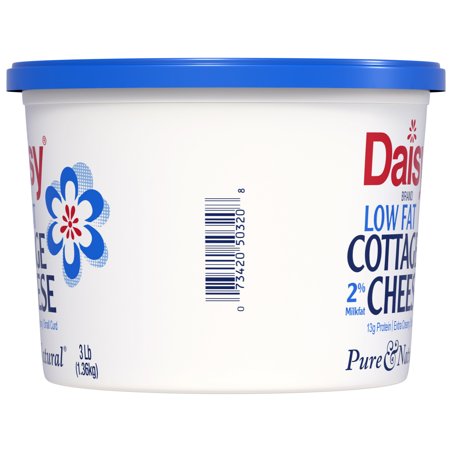 slide 2 of 3, Daisy Cottage Cheese, Low Fat, Small Curd, 2% Milkfat, 48 oz