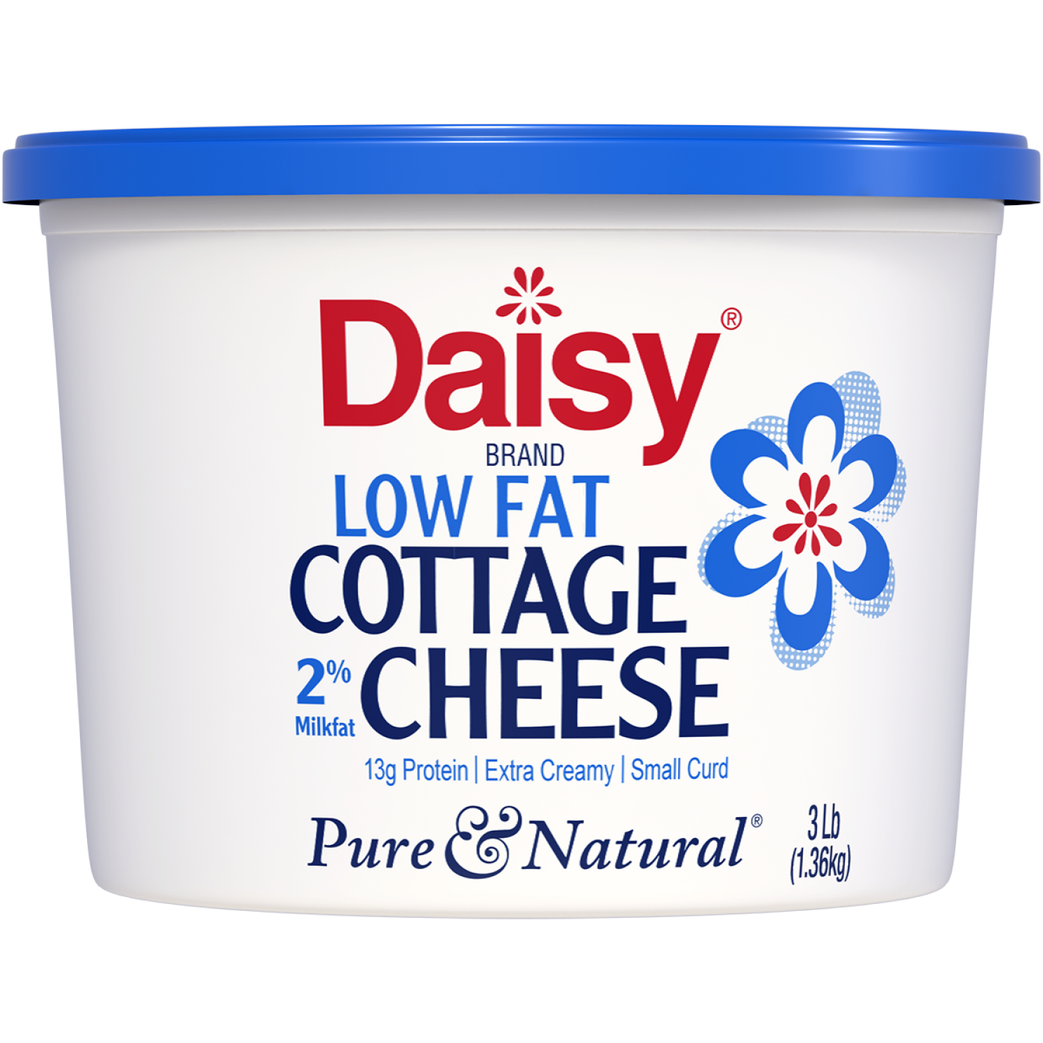 slide 1 of 3, Daisy Cottage Cheese, Low Fat, Small Curd, 2% Milkfat, 48 oz
