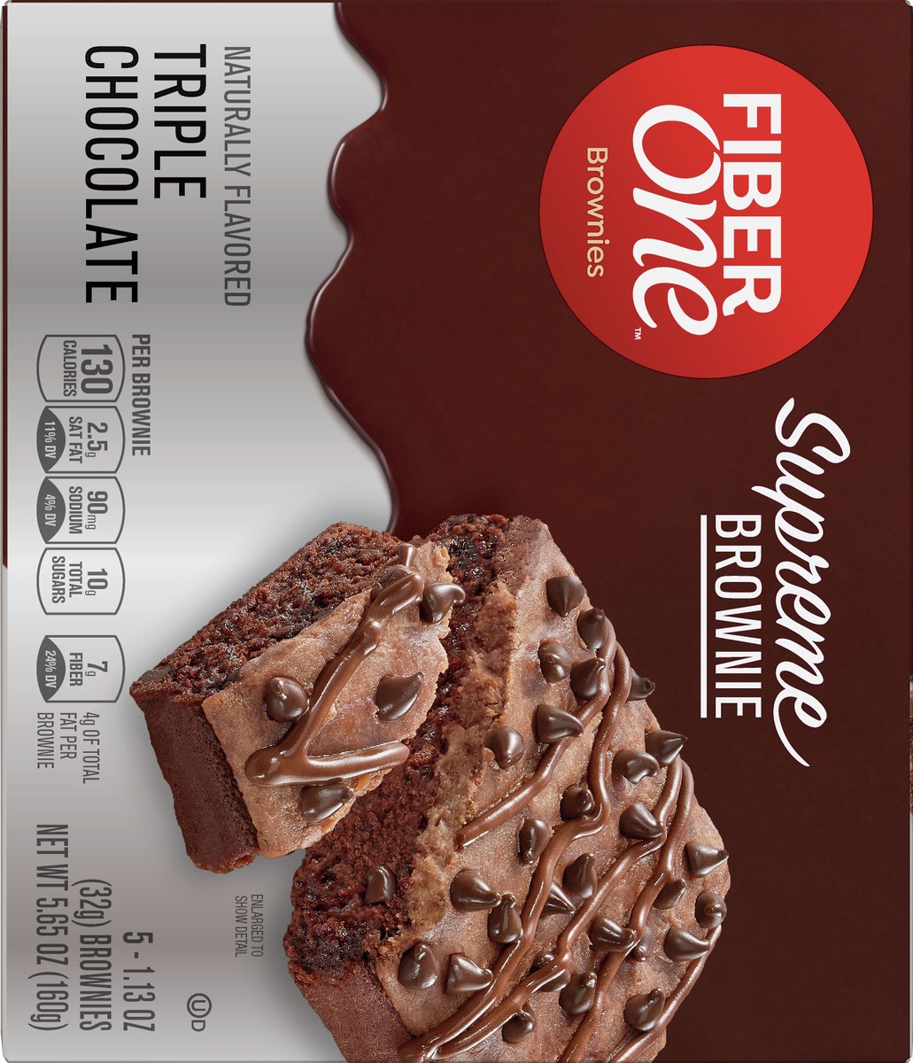 slide 3 of 12, Fiber One Triple Chocolate Supreme Brownie 5 ea, 5 ct