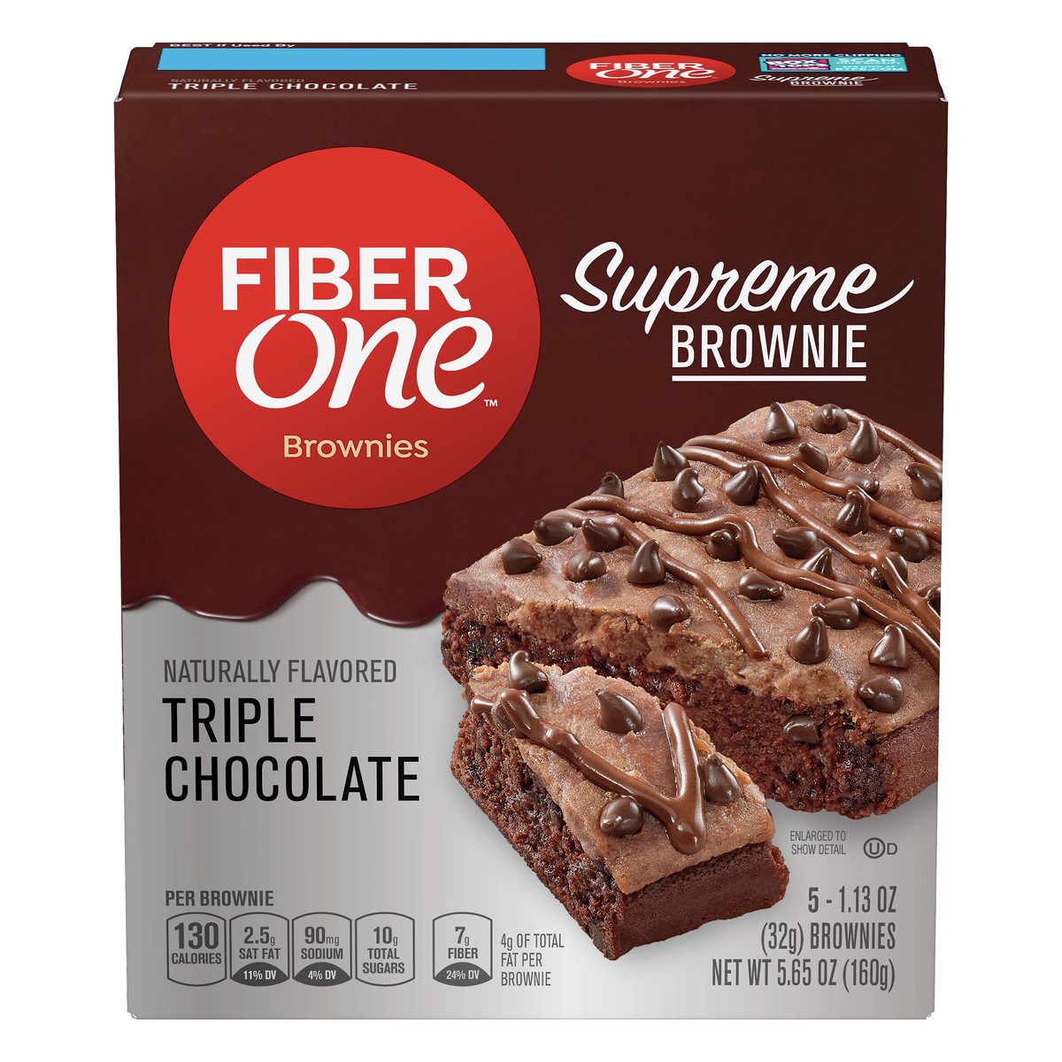 slide 1 of 12, Fiber One Triple Chocolate Supreme Brownie 5 ea, 5 ct