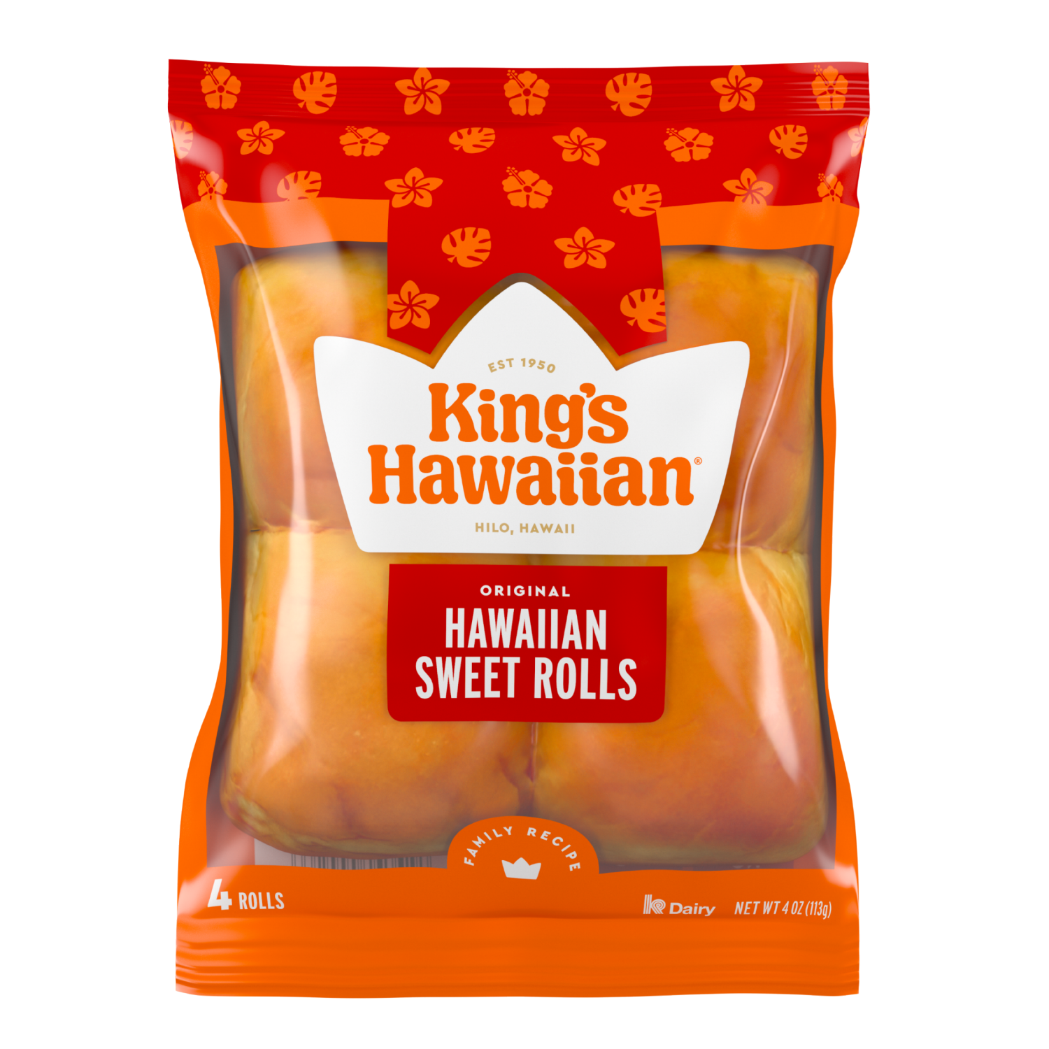 slide 1 of 2, King's Hawaiian Original Hawaiian Sweet Rolls, 4 Ct, 4 oz, 4 ct