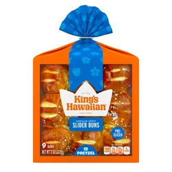 King's Hawaiian Pretzel Pre-Sliced Slider Buns, 9 ct, 11 oz
