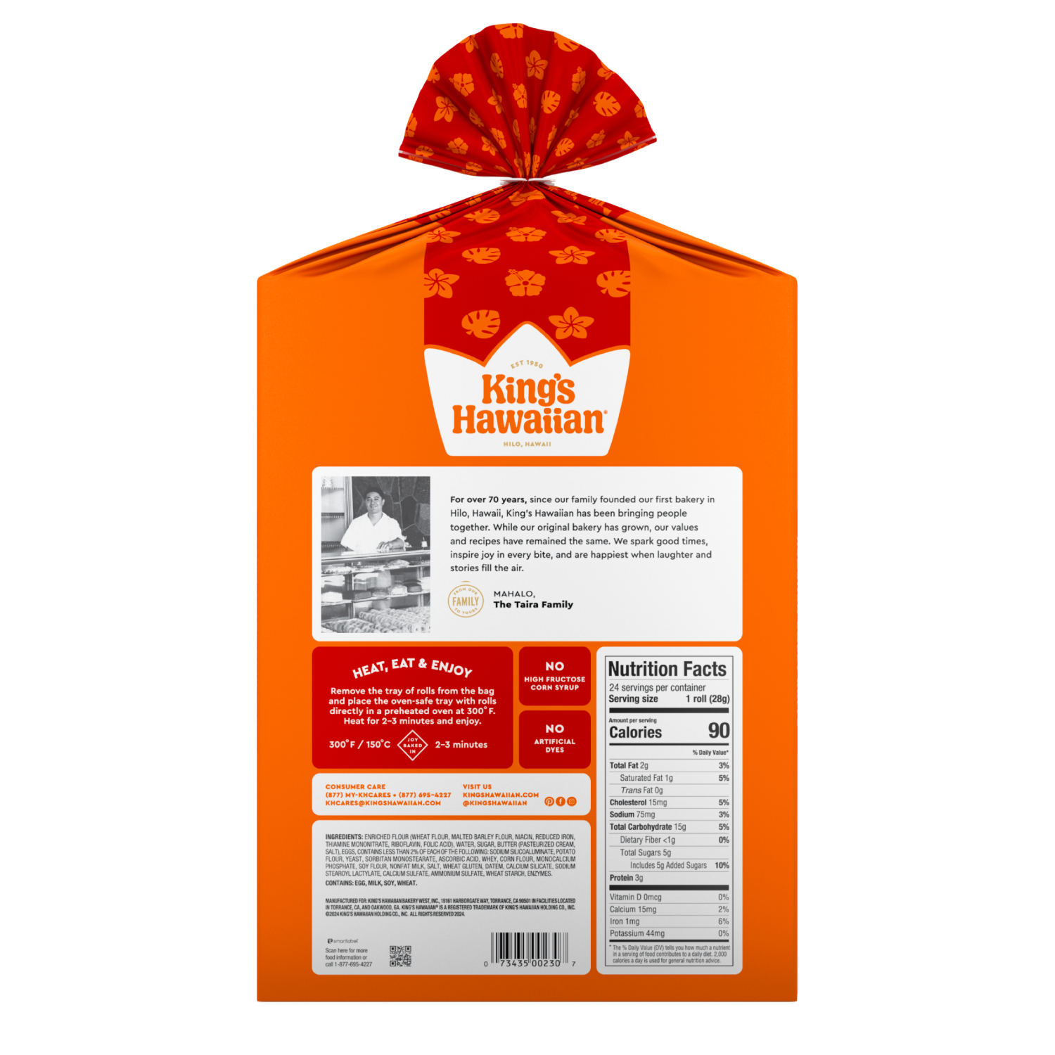 slide 2 of 2, Kings Hawaiian King's Hawaiian Original Hawaiian Sweet Rolls, 24 Count, 24 ct