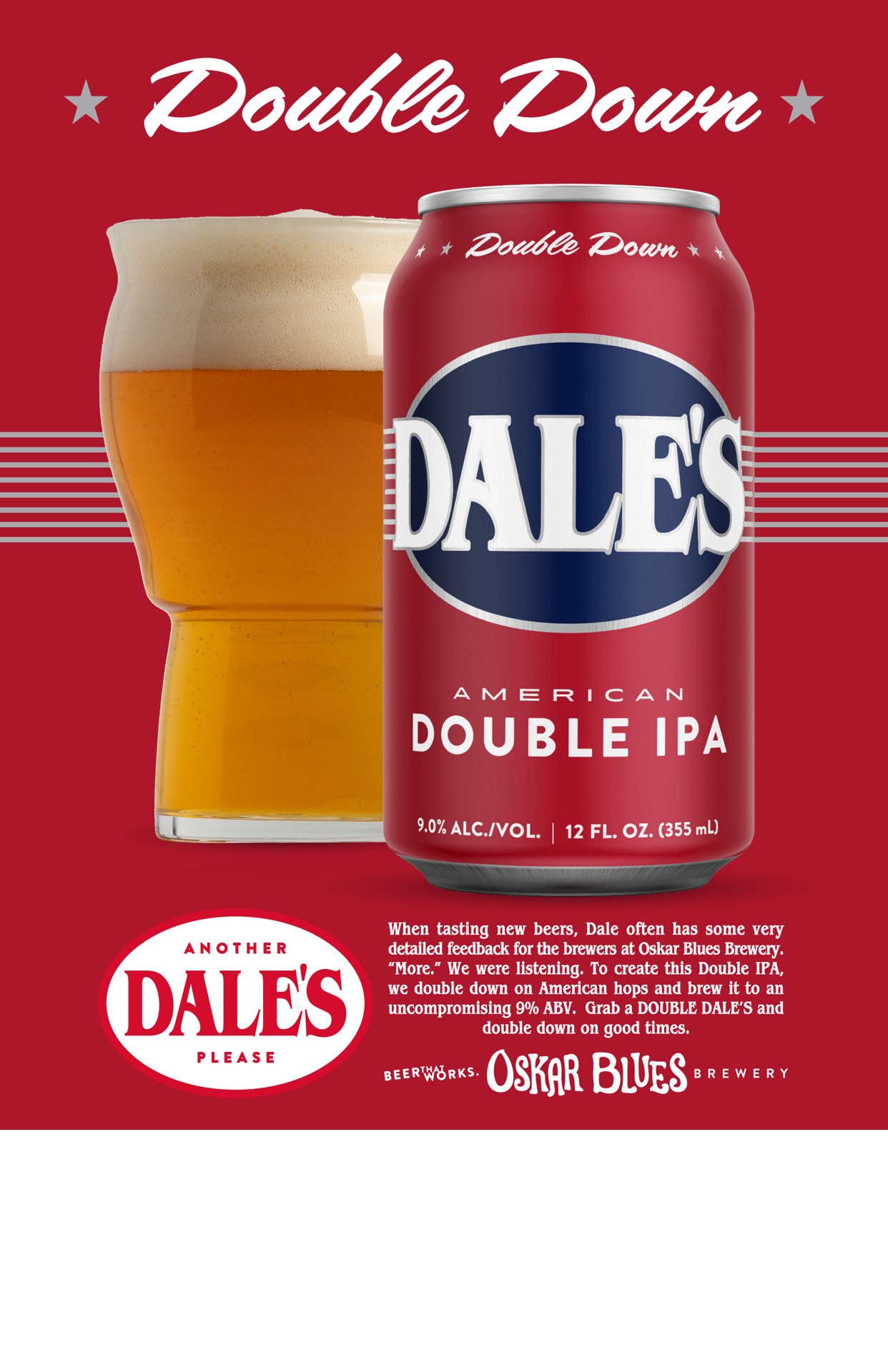 slide 8 of 9, Dale's Oskar Blues Dale's American Double IPA 6 Pack 12 oz can, 12 oz