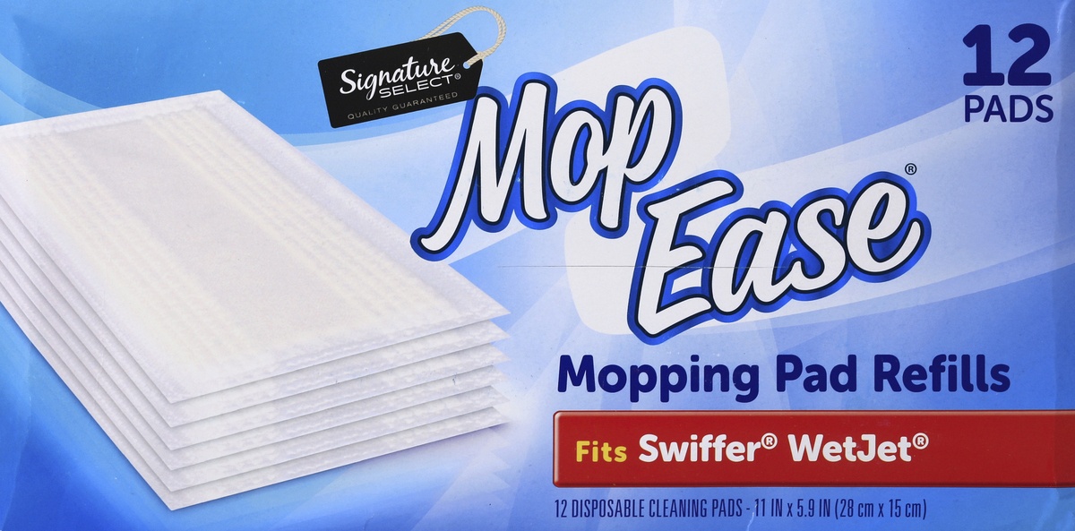 slide 4 of 7, Signature Select Mop Ease Cleaning Pads Moping Pad Refills 12 ea, 12 ct