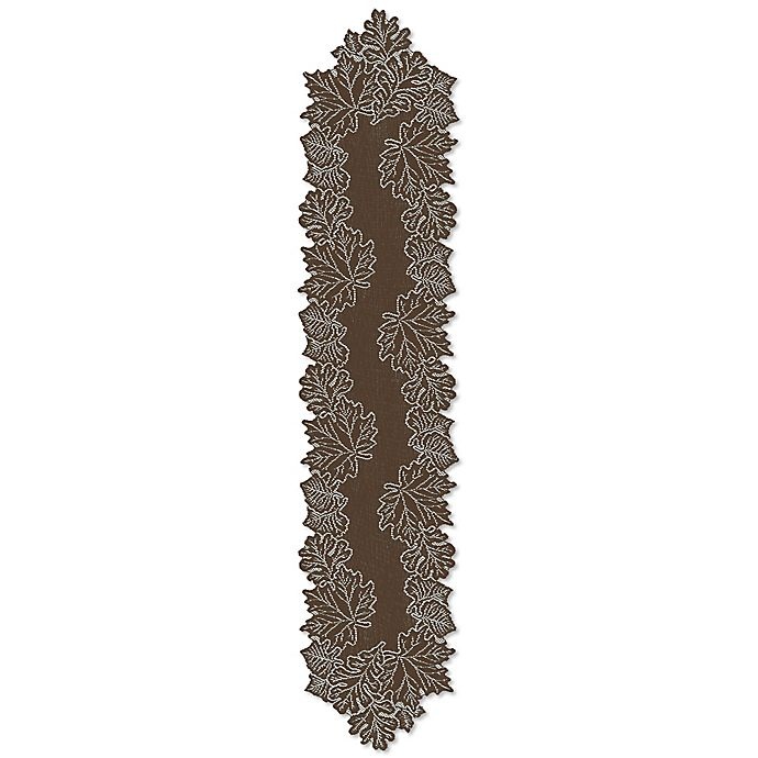 slide 1 of 2, Heritage Lace Leaf Table Runner - Earth, 68 in