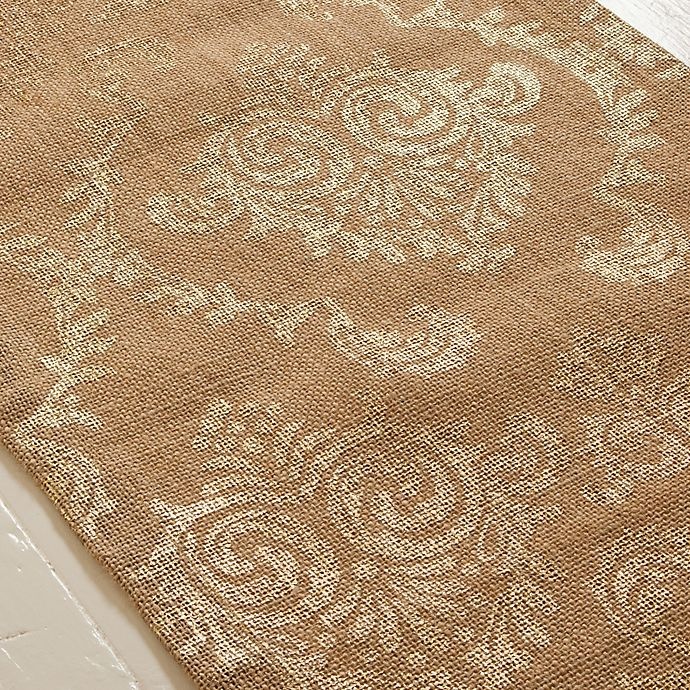 slide 3 of 3, Heritage Lace Burlap Damask Table Runner - Gold, 13 in x 72 in