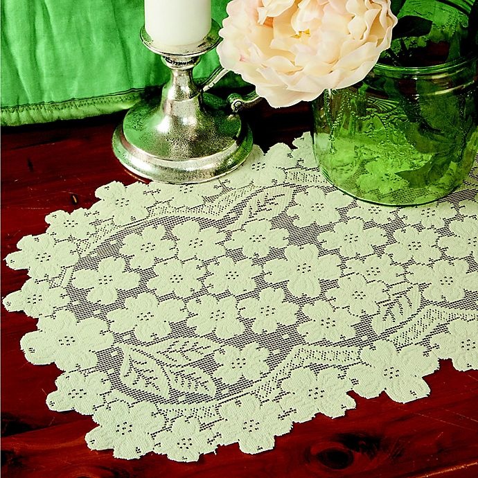 slide 2 of 3, Heritage Lace Dogwood Placemats - Ecru, 4 ct