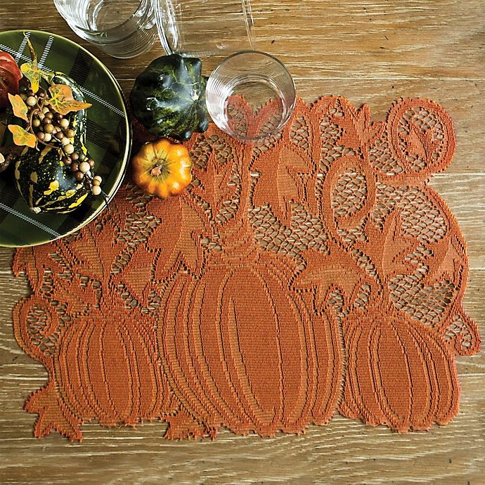 slide 2 of 2, Heritage Lace Pumpkin Vine Placemats - Orange, 4 ct