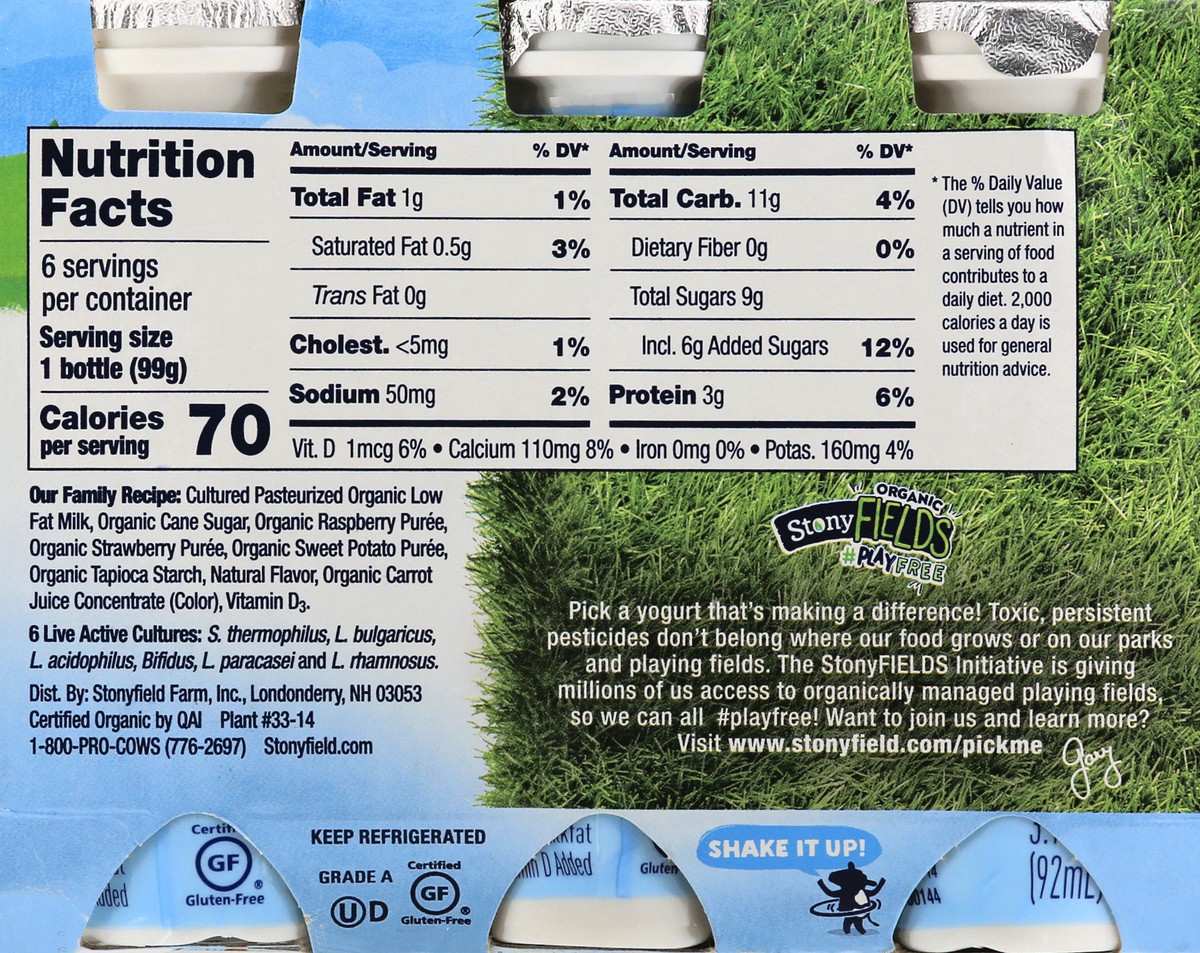 slide 13 of 15, Stonyfield Organic Lowfat Yogurt Smoothies, Very Berry, 3.1 fl. oz., 6ct, 6 ct; 3.1 oz