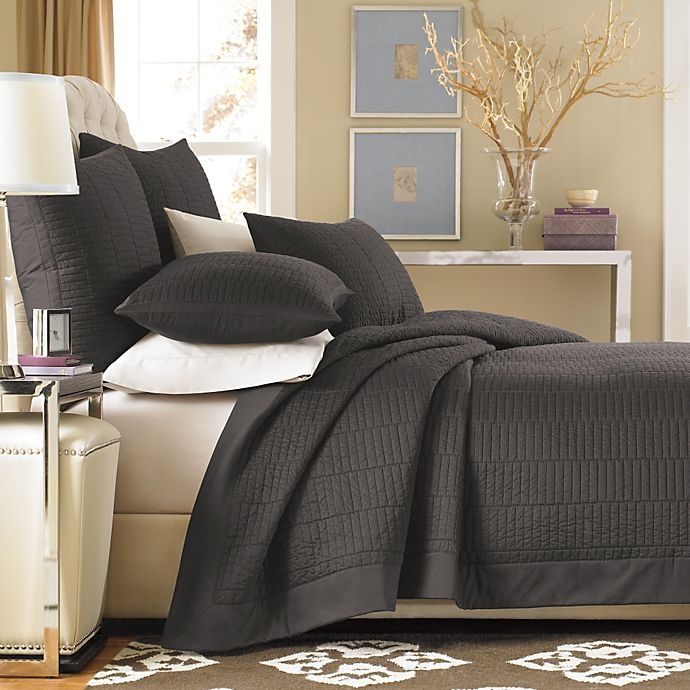 slide 1 of 1, Real Simple Dune Twin Reversible Coverlet - Charcoal, 1 ct