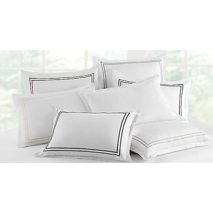 slide 2 of 2, Wamsutta Baratta StitchMICRO COTTON Standard Pillow Sham - Charcoal, 1 ct