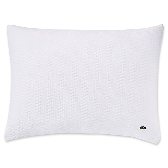 slide 1 of 1, Lacoste Chevron Standard Pillow Sham - White, 1 ct