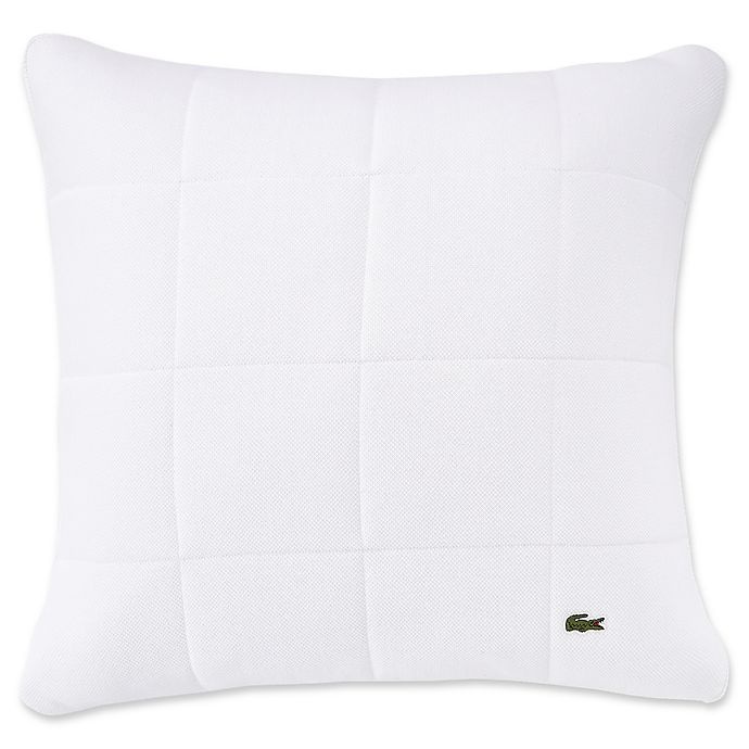 slide 1 of 1, Lacoste Quilted Pique Square Throw Pillow - White, 1 ct