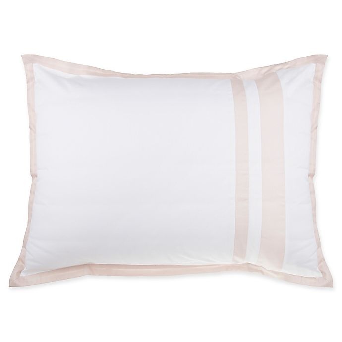 slide 1 of 1, Wamsutta Hotel Border MICRO COTTON Standard Pillow Sham - White/Blush, 1 ct