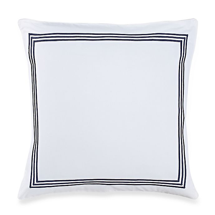 slide 1 of 1, Wamsutta Hotel Triple Baratta Stitch European Pillow Sham - White/Navy, 1 ct