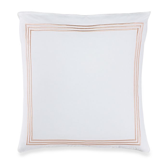 slide 1 of 1, Wamsutta Hotel Triple Baratta Stitch European Pillow Sham - White/Blush, 1 ct