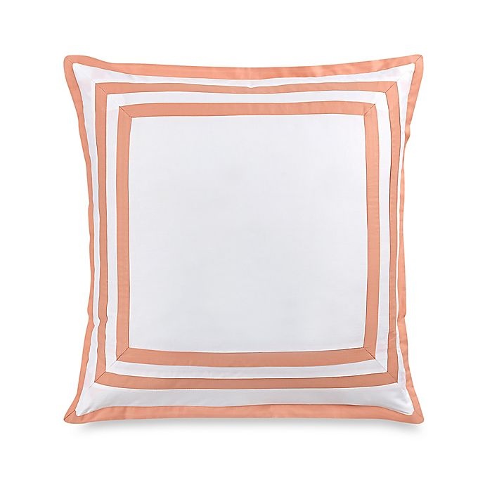 slide 1 of 1, Wamsutta Hotel Border MICRO COTTON European Pillow Sham - White/Coral, 1 ct