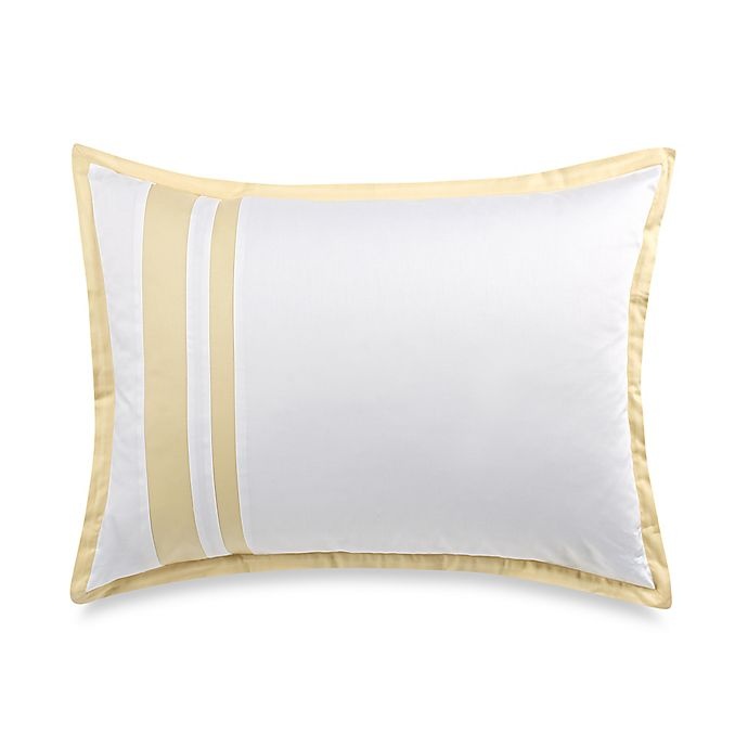 slide 1 of 1, Wamsutta Hotel Border MICRO COTTON Standard Pillow Sham - White/Yellow, 1 ct