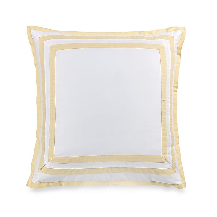 slide 1 of 1, Wamsutta Hotel Border MICRO COTTON European Pillow Sham - White/Yellow, 1 ct
