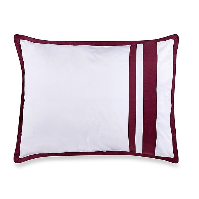 slide 1 of 1, Wamsutta Hotel Border MICRO COTTON Standard Pillow Sham - White/Red, 1 ct